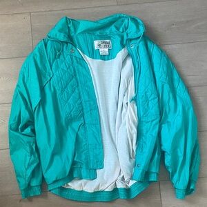 Teal Casual Isle 80s/90s Retro Windbreaker Jacket